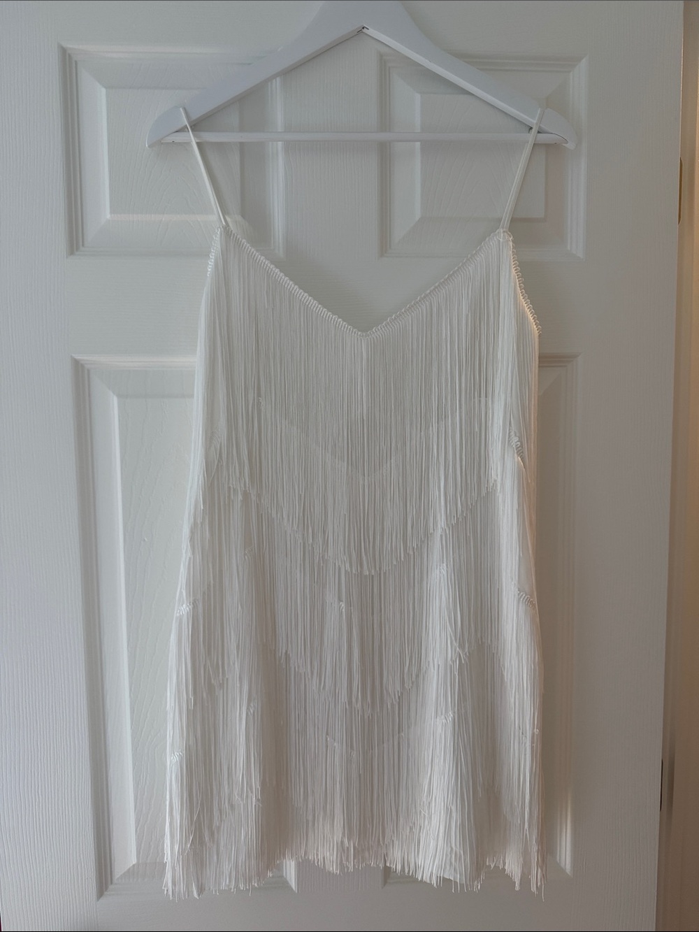 Showpo White Fringe Slip Dress